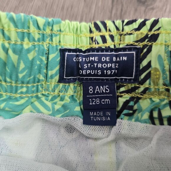 Vilebrequin Boys Tropical Print Swim Shorts Size 8 Years Elastic Waist W/ Pocket - Picture 5 of 15